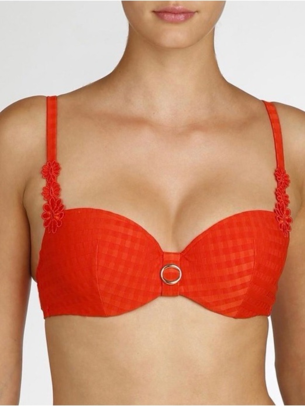 MARIE JO SWIM sz 32C Avero bikini top in Pili Pili red (very good preowned)